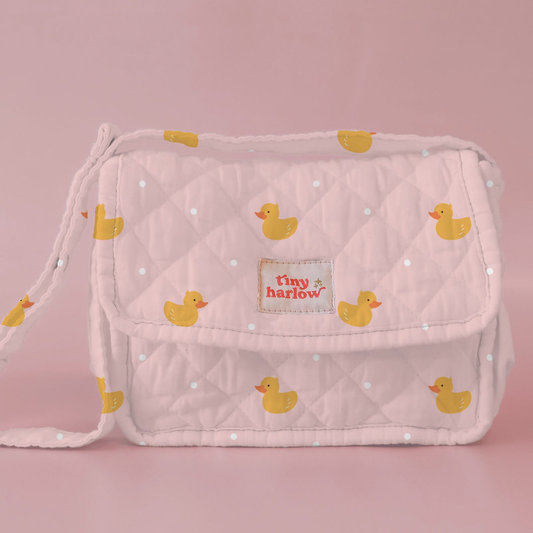 PREORDER 75% deposit Tiny Harlow Nappy Bag - Pink Ducky, 4 PACK